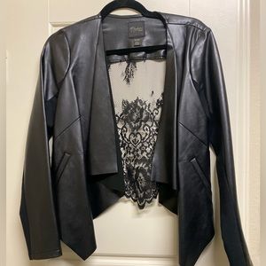 Asymmetric faux leather jacket